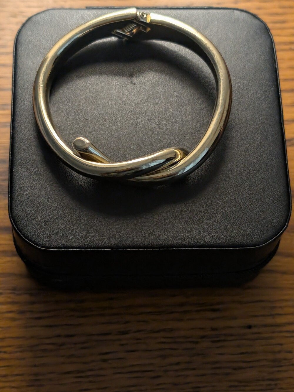 Polished Gold-Tone Twisted Hinge Bangle Bracelet - Women Jewelry